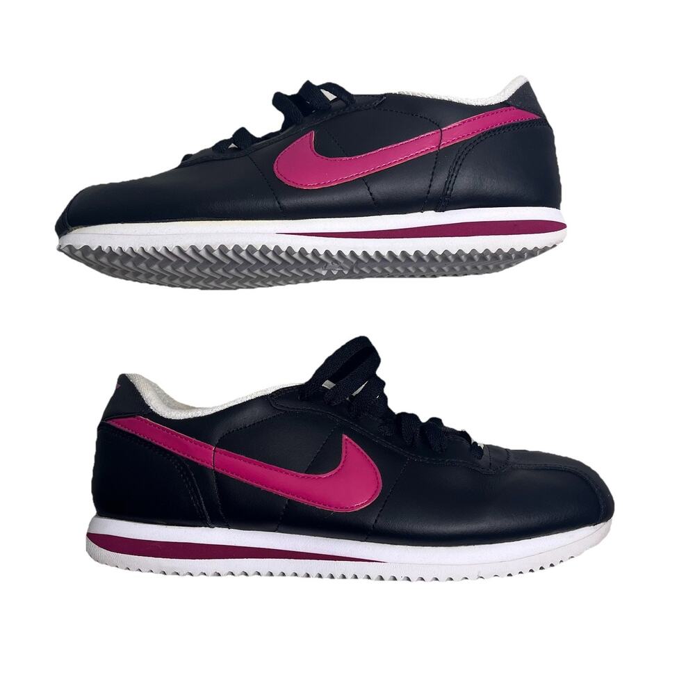 Nike Classic Cortez Nylon Black Pink Shoes Sneakers 317266-008 Womens Size 8